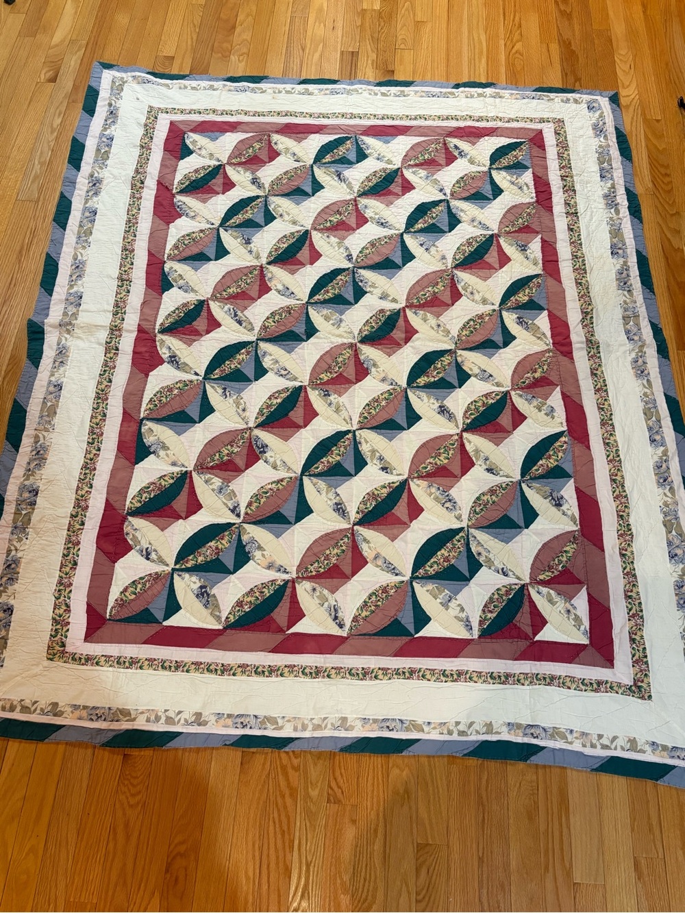 Vintage Arch Quilts Orange Peel Quilt Queen Boho Shabby Chic Granny